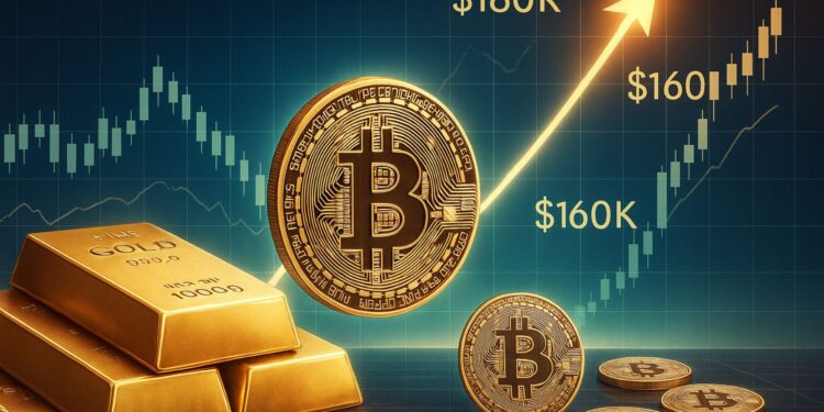 Bitcoin Mirrors Gold’s Path – Analyst Sets Cycle Top Targets At $160K-$180K