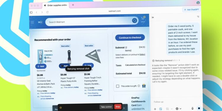 I let OpenAI’s new ChatGPT Atlas browser do my Walmart shopping for me – here’s how it went