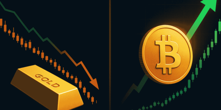 Gold slides from ATH while Bitcoin rebounds — are investors shifting back to risk assets?
