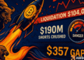 Whale faces $190M Bitcoin liquidation as BTC surges within $357 of wipeout price